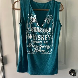 Teal Sleeveless Graphic Top